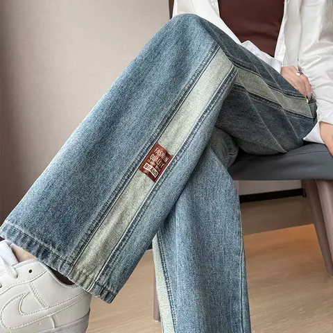Korean Fashion Blue Jeans Woman High Waist Denim Female Clothing Streetwear Women's Jeans 2023 New Y2k Vintage Clothes Pants