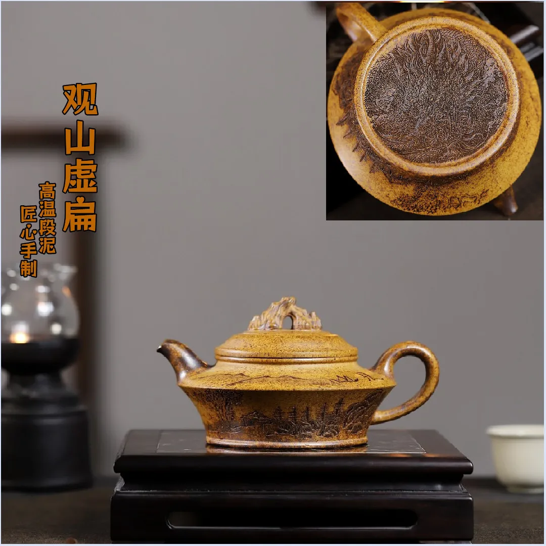 Высокое качество Guanshan Flat Исин фиолетовый глиняный чайник руда температурный