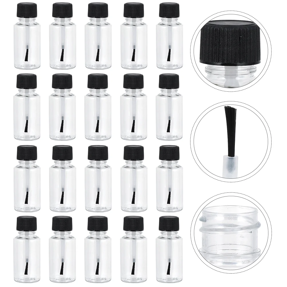 

20pcs 20ml Transparent Nail Polish Bottles Nail Polish Dispenser Bottles