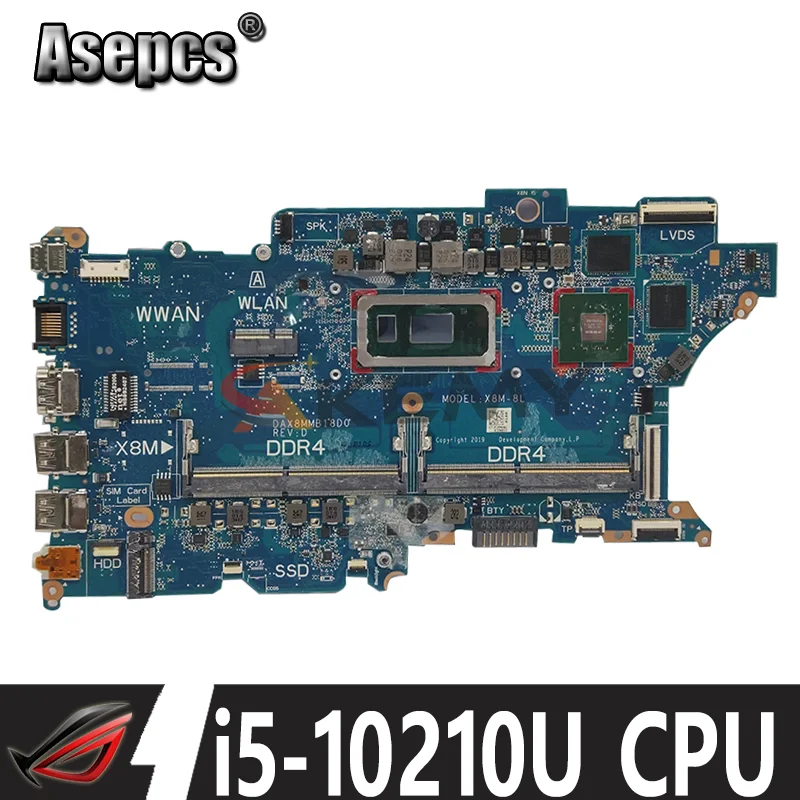 Материнская плата для ноутбука HP ProBook 440/450 G7 DAX8MMB18D0 X8M-8L с SRGKW i5-10210U CPU N17S-G2-A1 GPU DDR4