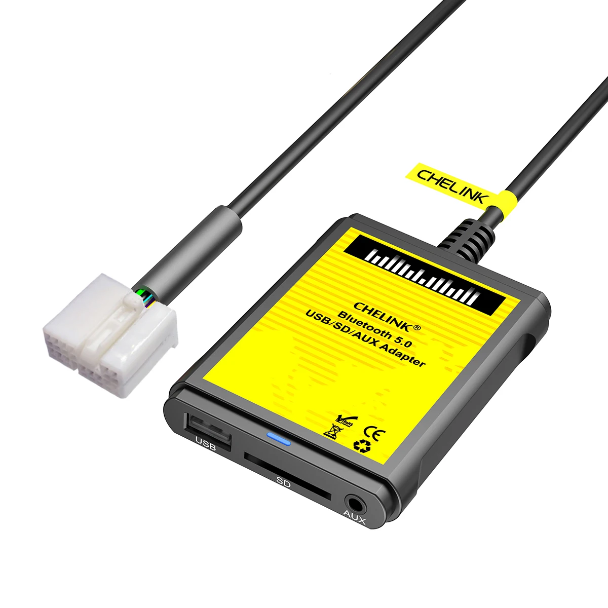 AUX-адаптер CHELINK с микрофоном USB Bluetooth AUX-кабель в автомобиле цифровой адаптер CD для