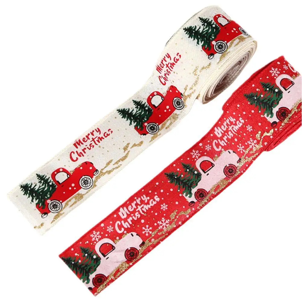 

Christmas Ribbon Classic Wrapping Christmas Tree Ribbon Wreath Bows DIY Fabric Swirl Ribbon Burlap Ribbon With Wired Edge Gift