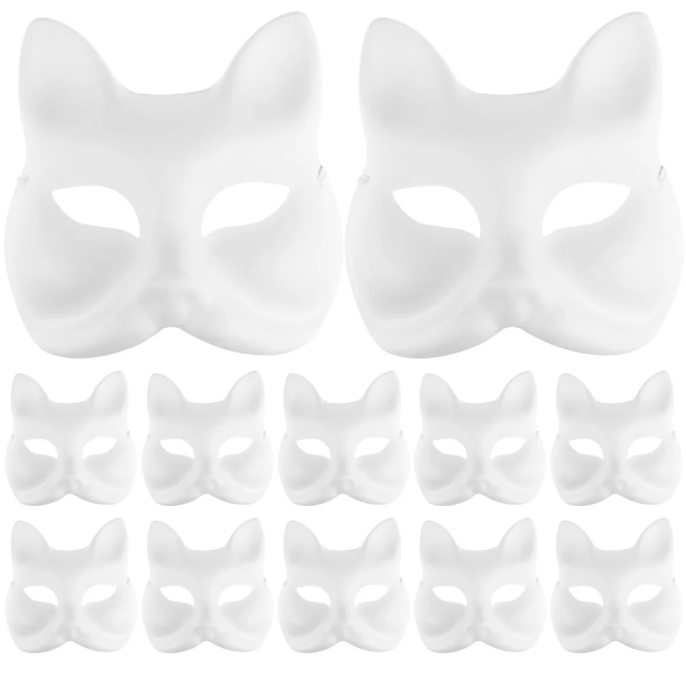

12pcs Fox Mask Japanese Half Mask Blank Diy Mask Half Fox Mask Blank Prop