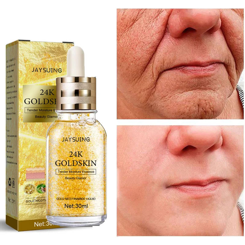

24K Gold Collagen Anti-Wrinkle Serum Lift Firm Anti-Aging Cream Fade Fine Lines Smooth Skin Moisturize Brighten Whiten Face Care