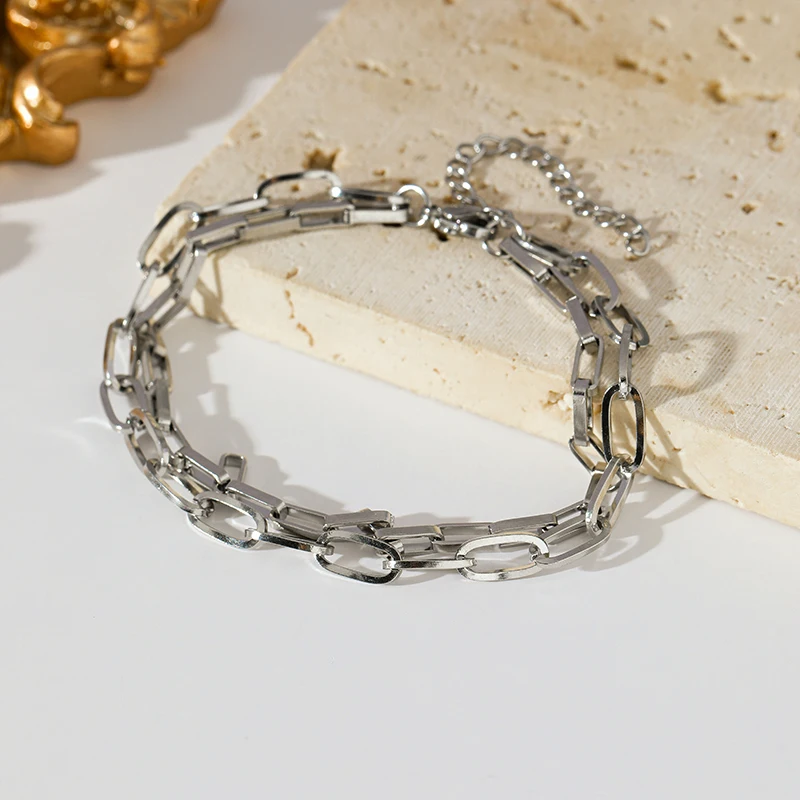 EILIECK Новая мода из нержавеющей стали с металлическими звеньями-цепочками