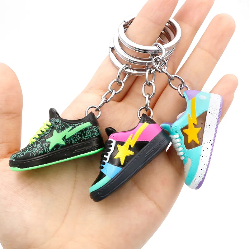 Aj Three-dimensional Keychain Star Sneakers Pendant Car Keychain Personality Creative Bag Pendant Gifts