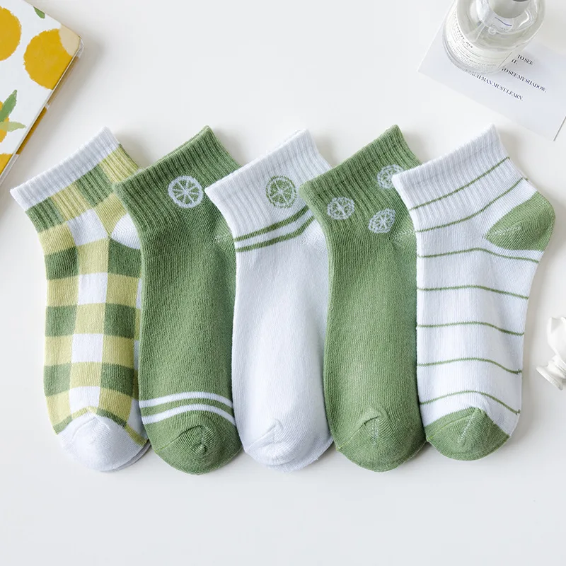 

Socks Women Japanese Style Socks Low-Cut Summer Thin Ankle Socks Girl Spring and Summer Trendy Net Red Lemon Green Trendy Socks