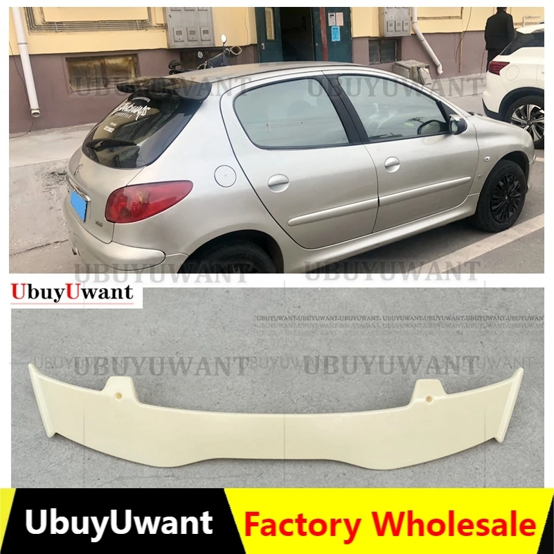 

Для Peugeot 206 207 208 308 спойлер 2005 2006-2022 АБС-пластик углеродное волокно вид хэтчбека крыша заднее крыло Корпус Комплект Аксессуары