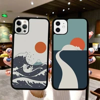 yndfcnb abstract art cat mount fuji japan landscape phone case silicone pctpu case for iphone 11 12 13 pro max 8 7 6 plus x se