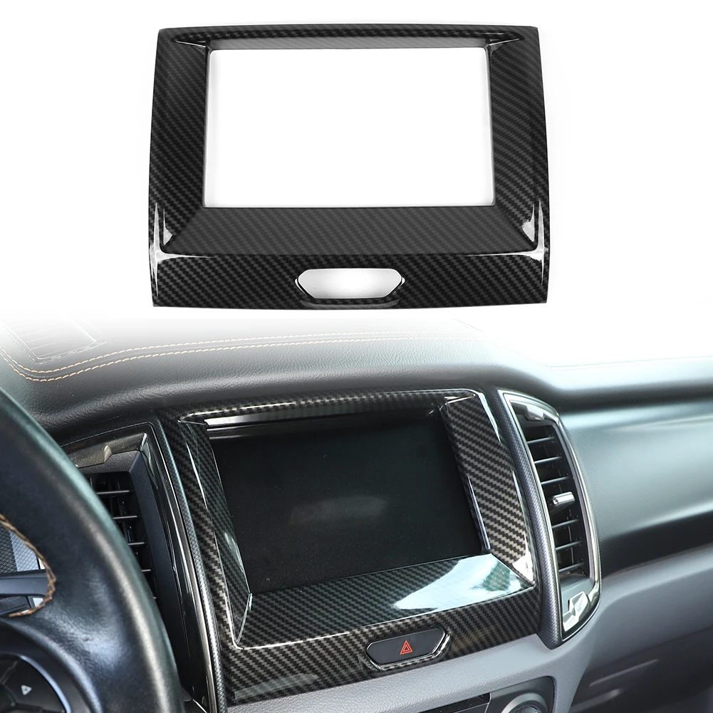 

For Ford RANGER T6 T7 T8 2015+ Carbon Fiber Color Navigation Frame Cover Trim Interior Decoration Accessories