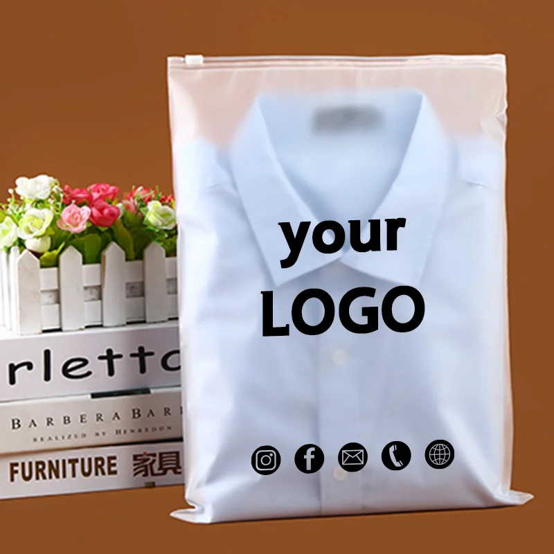 

50pcs Customized Zipper Seal Ziplock Bags Plastic Storage Bags for Corporate Packaging Products Can be Printed with Logo