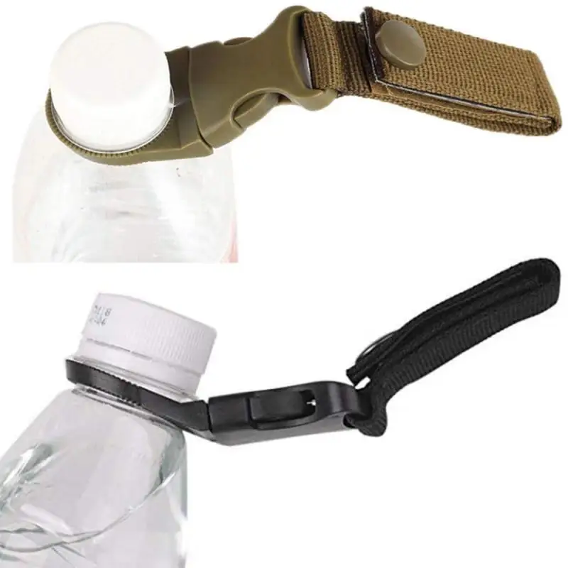 Outdoor Military Nylon Webbing Buckle Hook Water Bottle Holder Clip EDC Climb Carabiner Belt Backpack Hanger Camp
