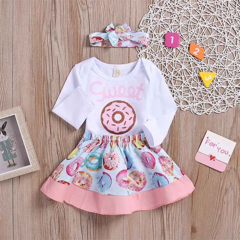 Весенне-осенний костюм для новорожденных с круглым вырезом и длинным рукавом