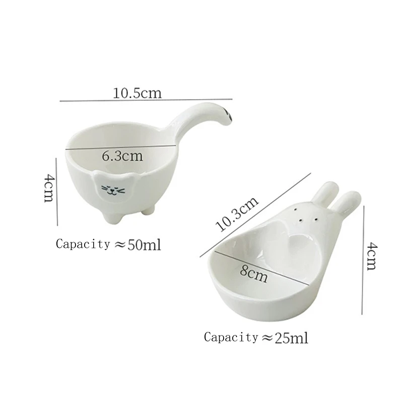 Керамическая лодка для соуса с ручкой Omu лапши супа микс милый кролик котенок