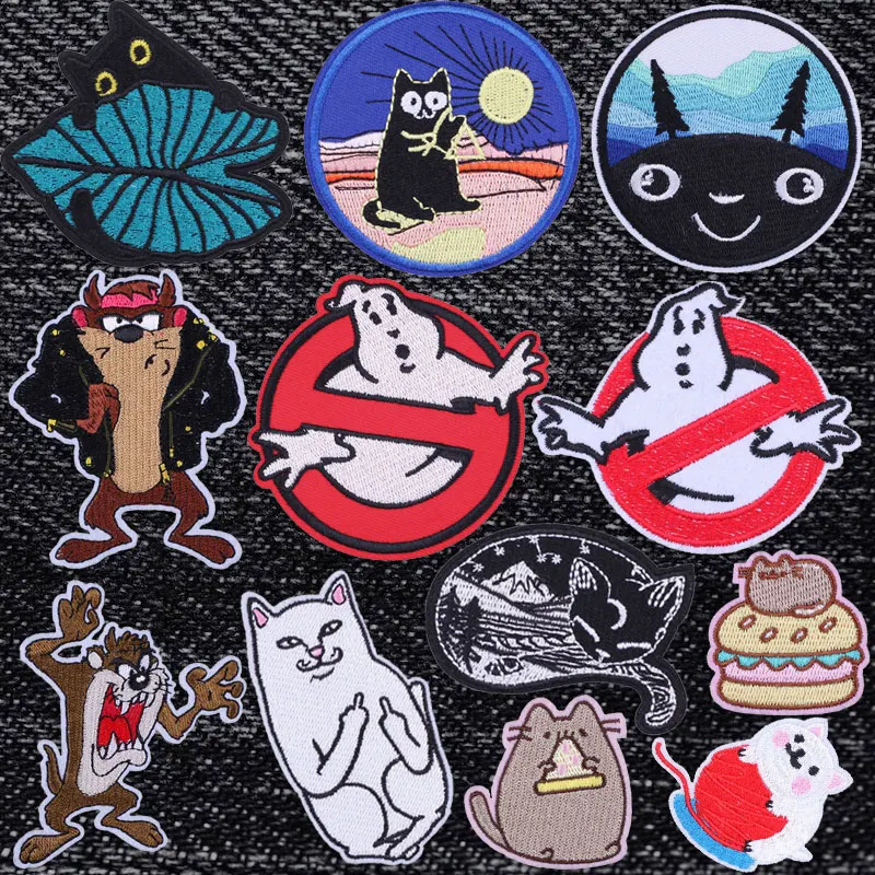 

Ghostbusters Music Ghost Busters Embroidered Patches for Clothing Thermoadhesive Patches Badges Sewing Applique for Punk Clothes