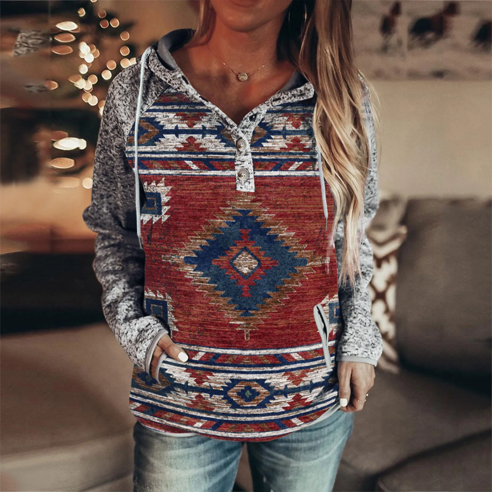 

Thin Hoodie Women Women's Warm Sweatshirts Pullover Hooded Fashion Tops Button Down Long Sleeve Elegant Baseball Shirts Women