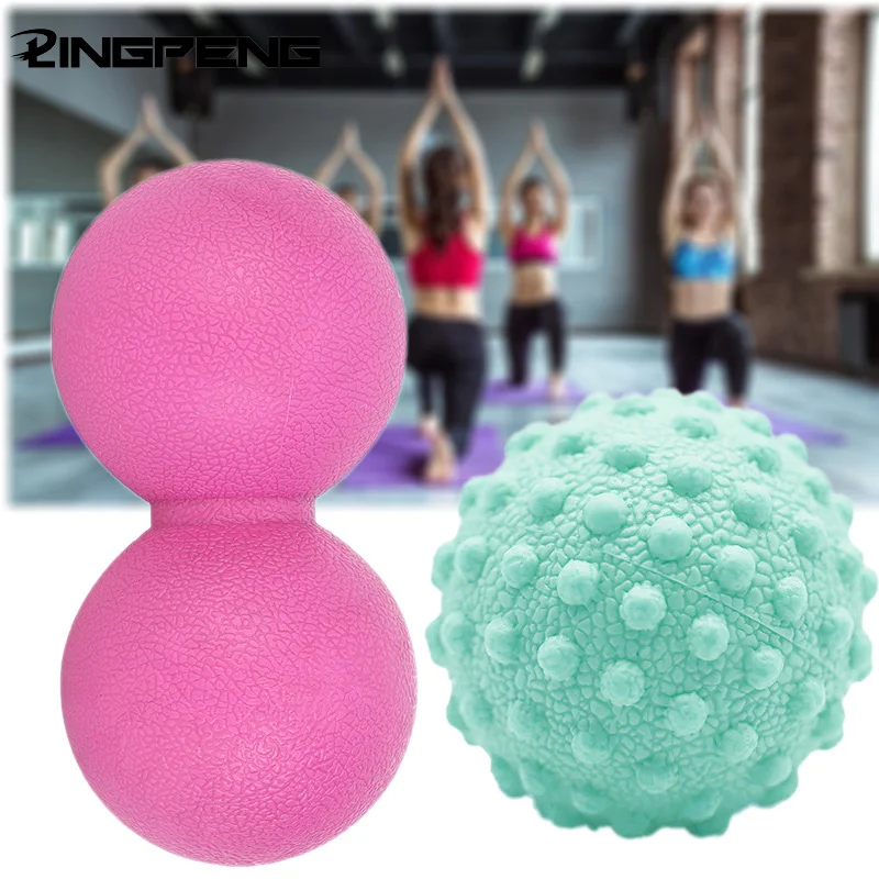 Double Ball Massage Roller Workout Accessories Exercise At Home Gymnastic Pin Physiotherapy Fitness Balls Yoga Peanut Small Body
