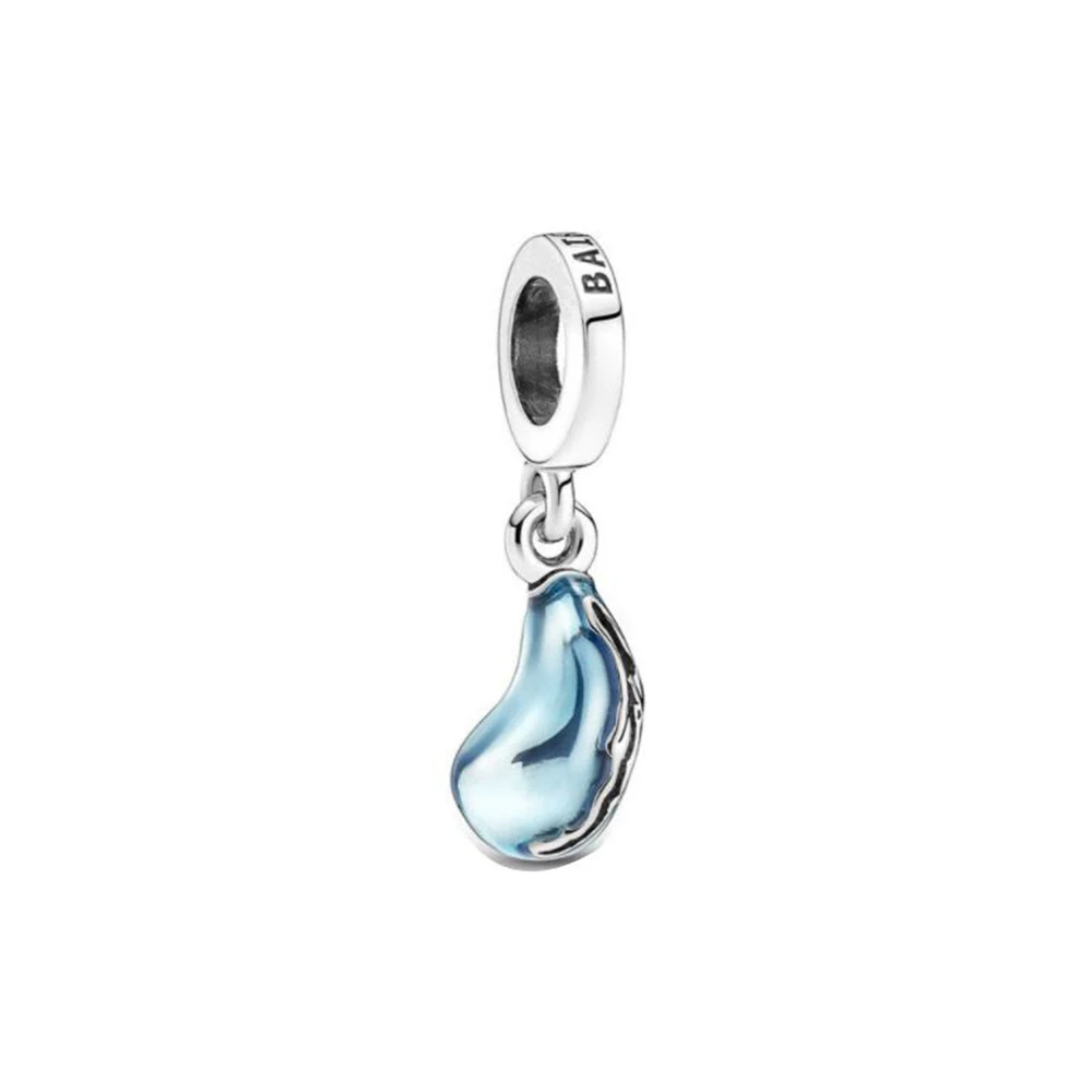 Pendentif en verre bleu du lac Baïkal pour dames, bracelet à bricoler soi-même, matériau perlé, élégant et noble, accessoire de bijoux romantique, Pandora 925, mode 2