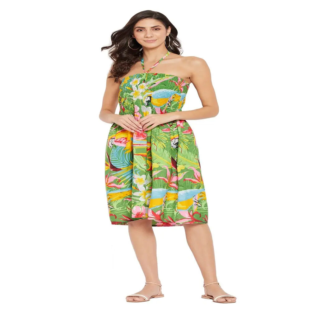 

HMCN Women Short Tube Dress Missy Size Sleeveless Summer Dresses, Green