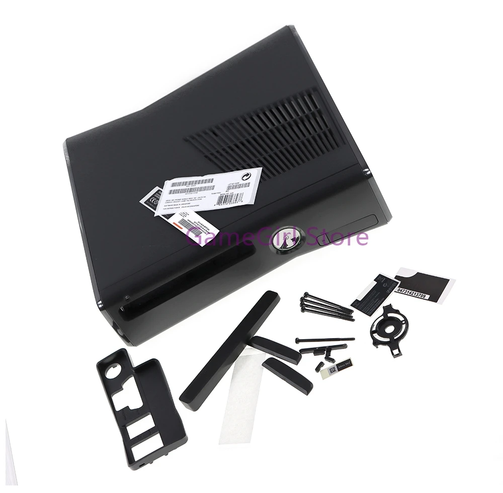 Фото 1 комплект для XBOX 360 Slim, полный комплект, черный корпус, защитный чехол с винтами для консоли XBOX360 E №4