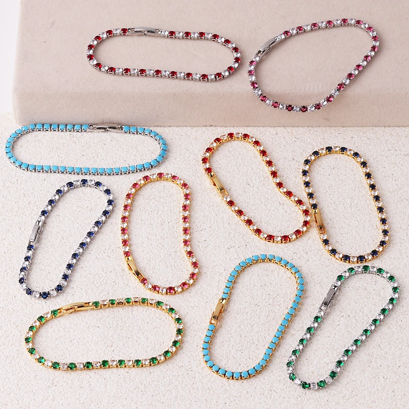 Женский теннисный браслет с фианитами, золотистый и серебристый браслет на цепочке, Ювелирное Украшение для мужчин Женский теннисный браслет с фианитами, золотистый и серебристый браслет на цепочке, Ювелирное Украшение для мужчин