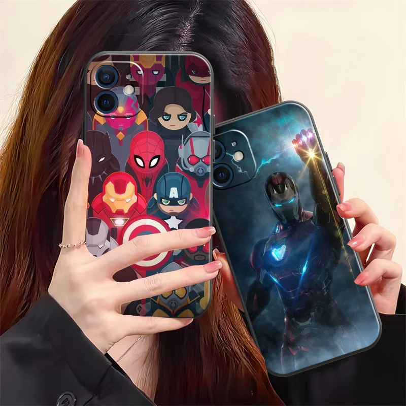 

Popular Marvel Phone Case For iPhone X XS XR XS Max 11 11 Pro 12 12 Pro Max For iPhone 12 13 Mini Black Carcasa Funda