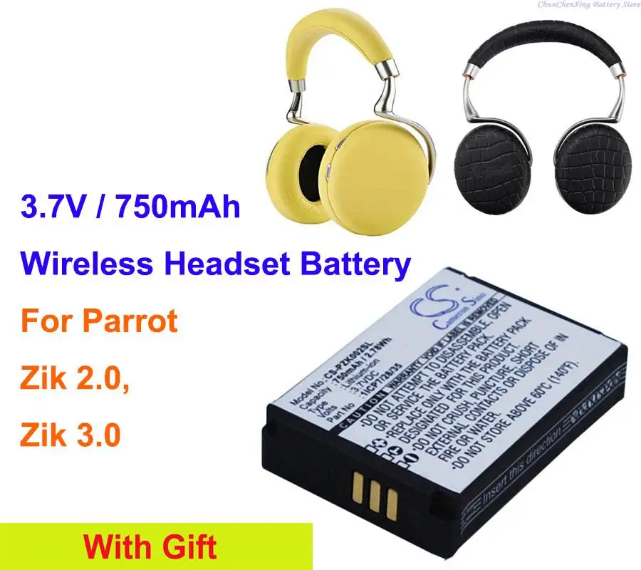 Фото Аккумулятор Cameron Sino, 750 мАч, 1ICP7/28/35 для Parrot Zik 2,0, Zik 3,0 №1