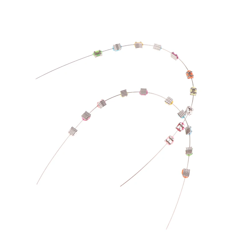 1 пара временных украшений для зубов с металлическими проводами красочный