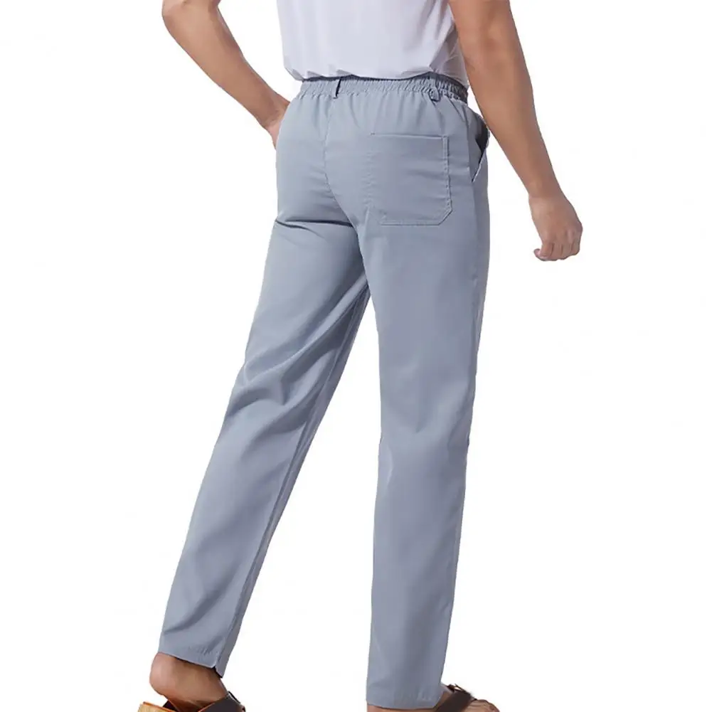 

Stylish Spring Pants Elastic Waist Comfortable Men Pants Streetwear Men Trousers