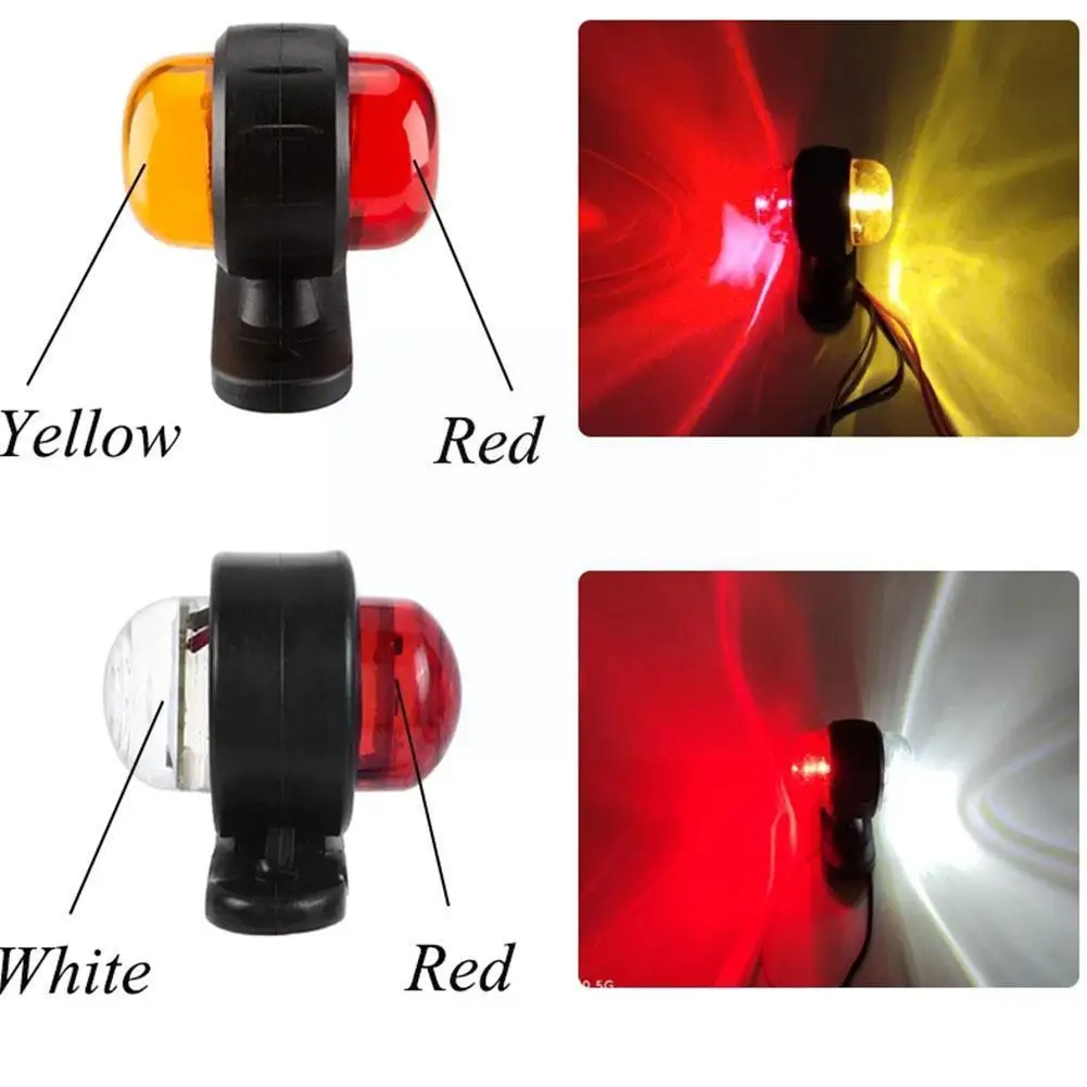 

12/24 В боковая лампа для автомобильного грузовика прицепа светодиодная боковая лампа габаритный фонарь для грузовика стояночный фонарь для габаритного освещения белый Янтарный фонарь W6f6