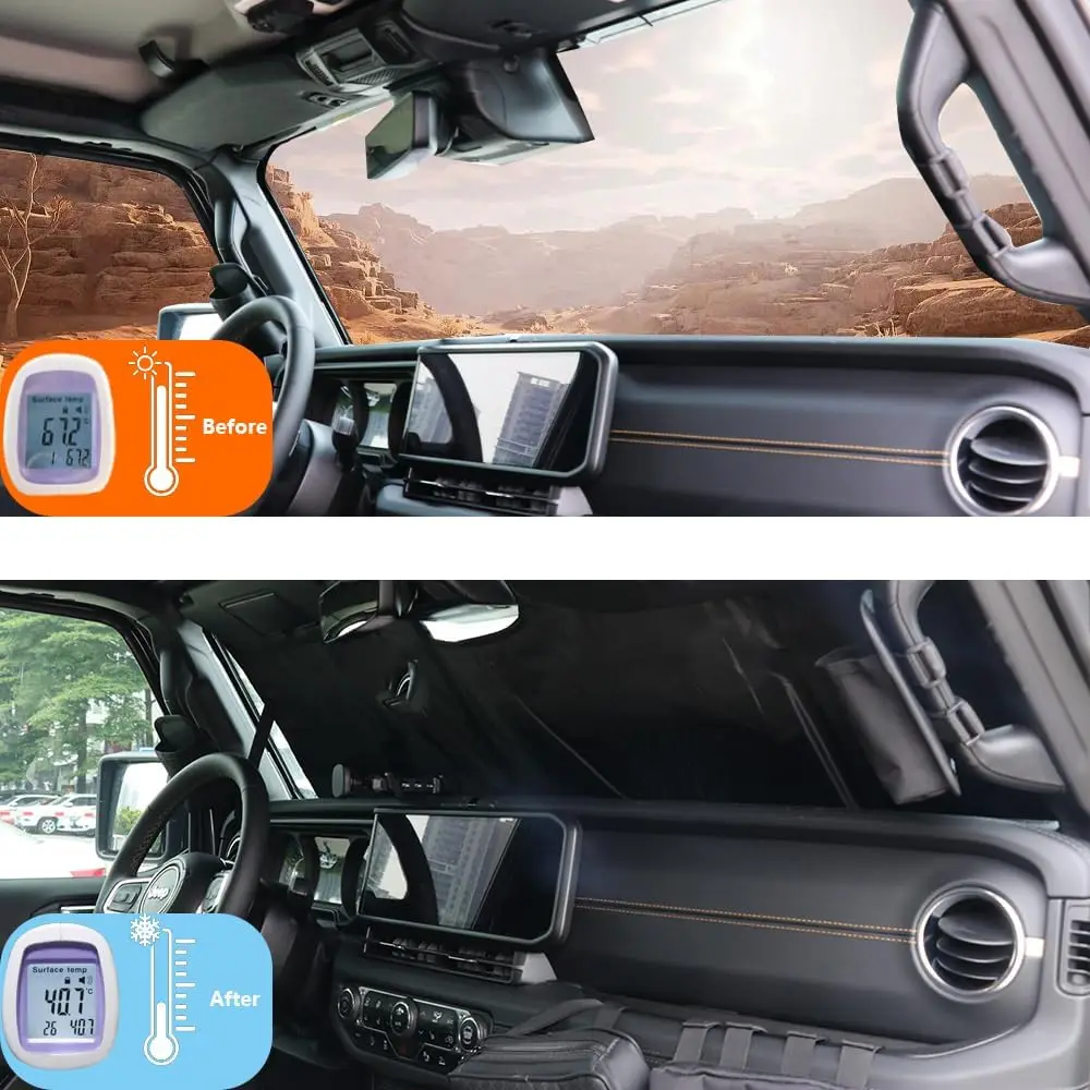 Солнцезащитный козырек на лобовое стекло для Jeep Wrangler JL 2/4 дверь 2024 4XE складные