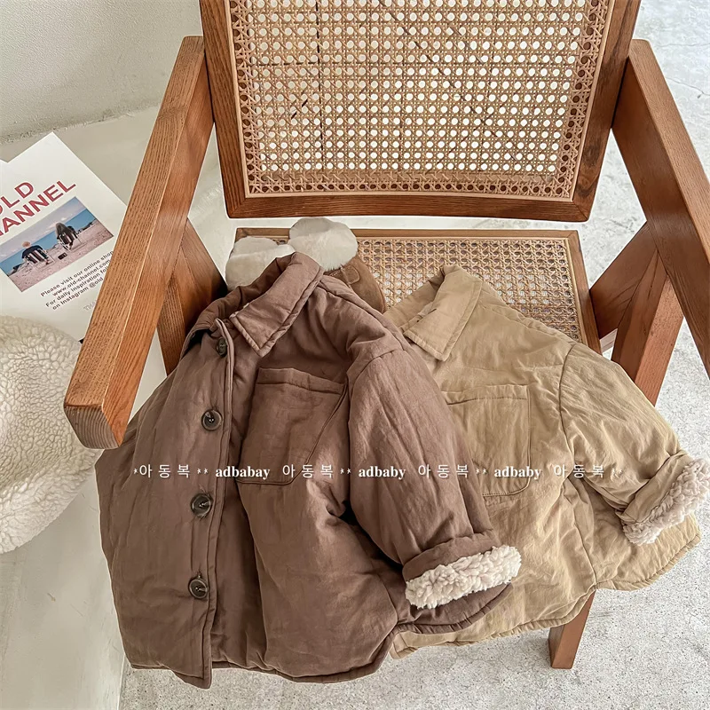 2024 осенне-зимняя детская зимняя корейская бархатная утепленная одежда с