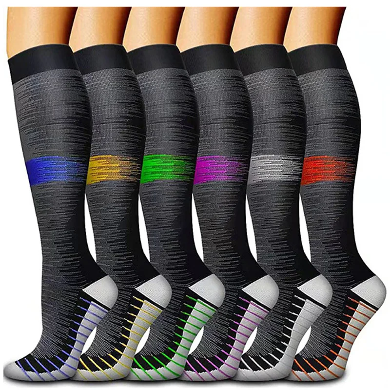 Men Women Compression Stockings Hiking Running Socks 15-20MmHg Flight Pregnancy Swollen Varicose Veins Marathon Sports Socks Men