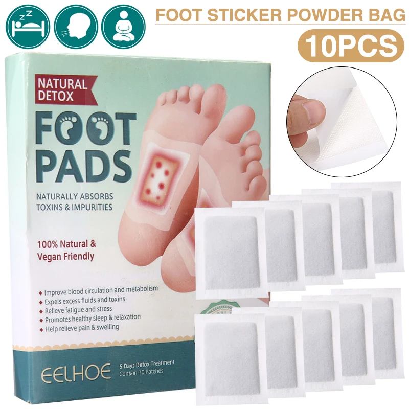 

10 Pcs Bamboo Foot Patches Pads Remove Toxin Improve Sleep Stress Relief Weight Loss Slimming Foot Sticker Foot Care Health