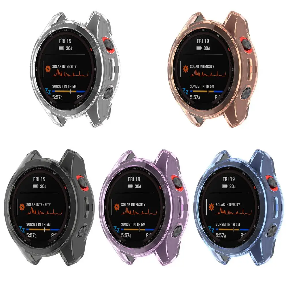 

Half-pack Hollow Protective Case Anti-fall Smart Accessories Watch Case Candy Color Protective Cover For Garmin Fenix7/7s