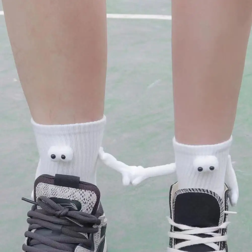 1 Pair Couple Socks Cartoon Lovely Cotton Breathable Comfortable Doll Eyes Couple Socks Magnetic Club Celebrity Ins toe Socks