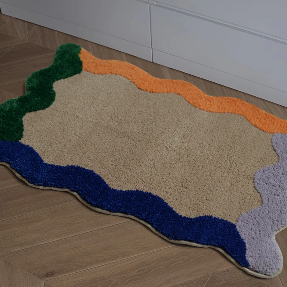Красочный волнистый коврик для спальни ванной мягкий ковер гостиной