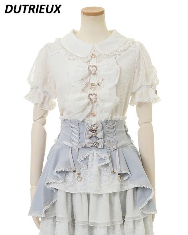 Летняя популярная Милая рубашка в японском стиле для девушек милая с кукольным