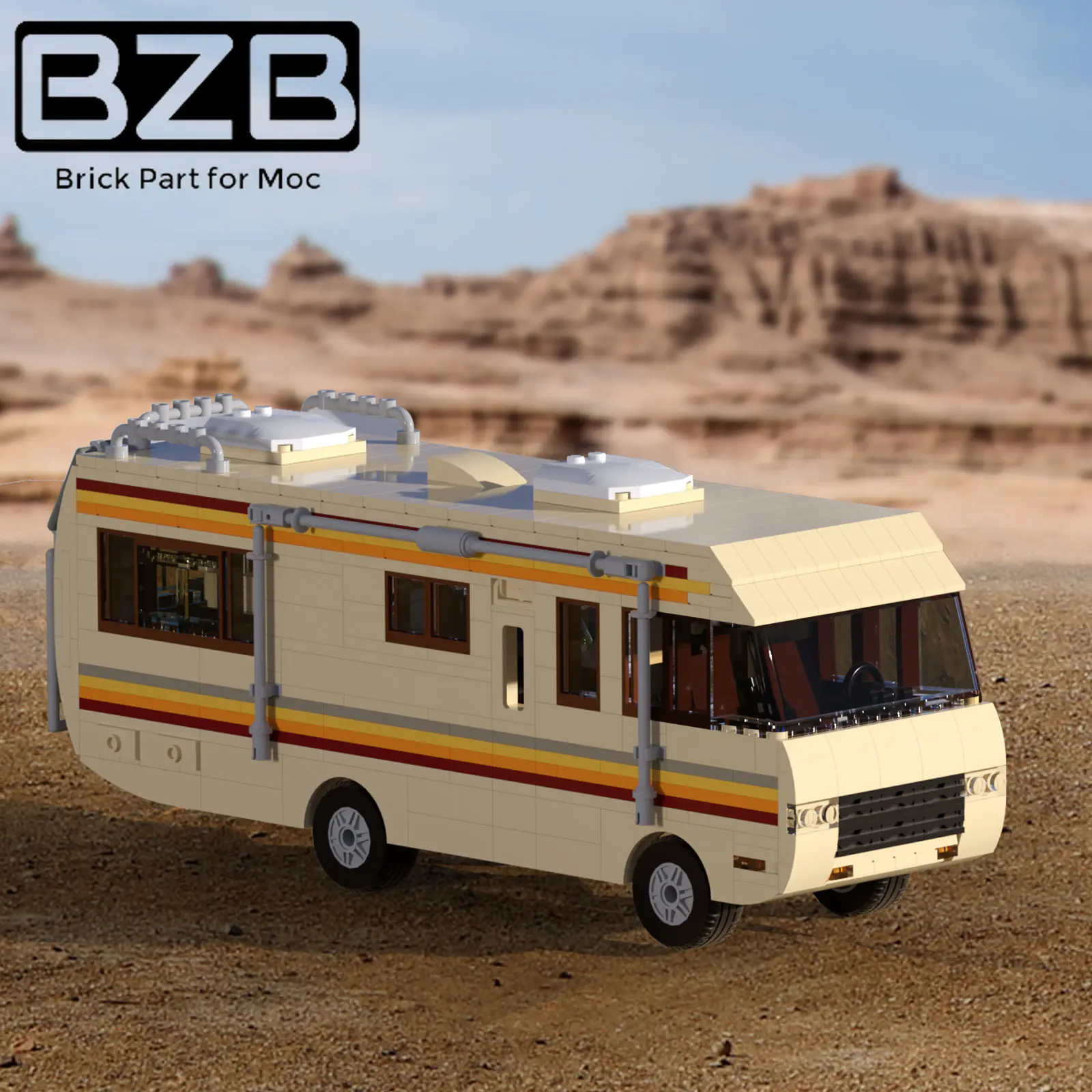 BZB MOC Moive Breaking Bad Van Vehicle Building Blocks Set Walter White Pinkman Cooking Lab RV Car bricks Toys Kids best Gifts