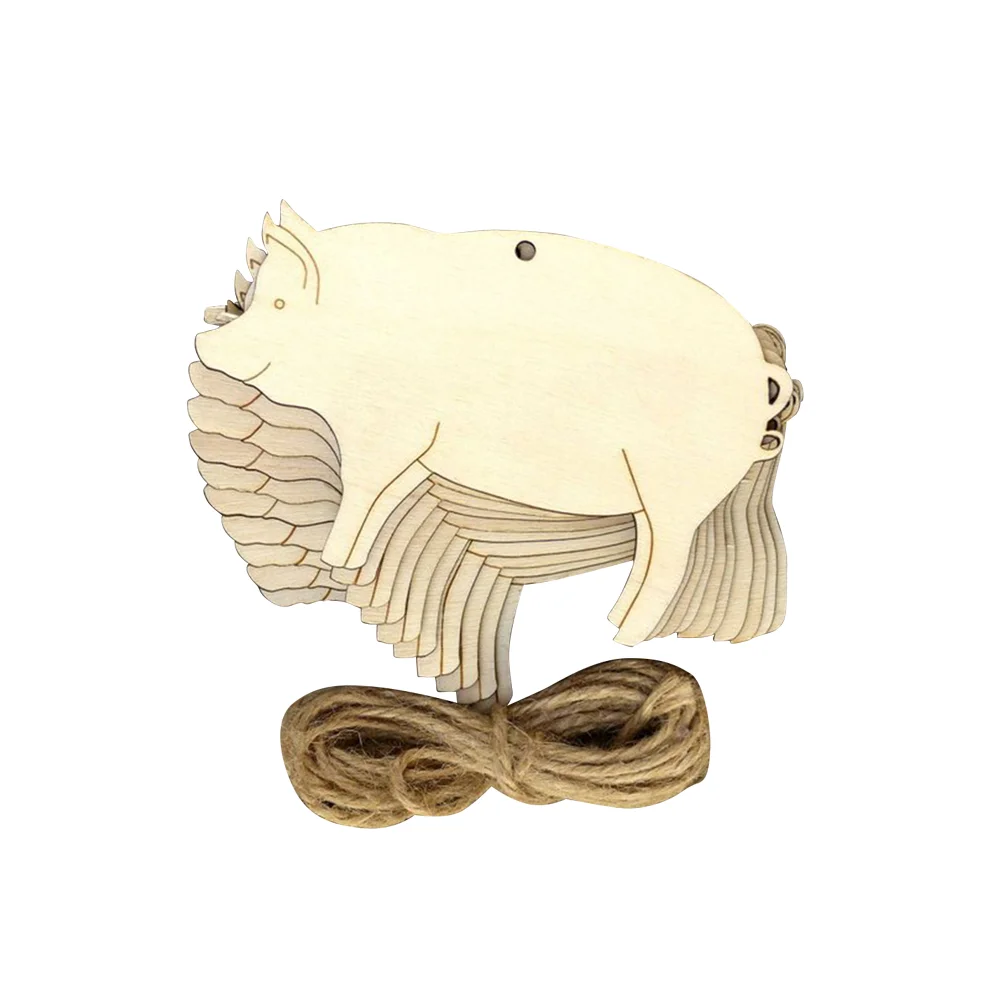 

10pcs Wooden Cutouts Manual Wooden Pieces Diy Crafts Cutouts Unfinished Wooden Cutouts Blank Wooden Tags