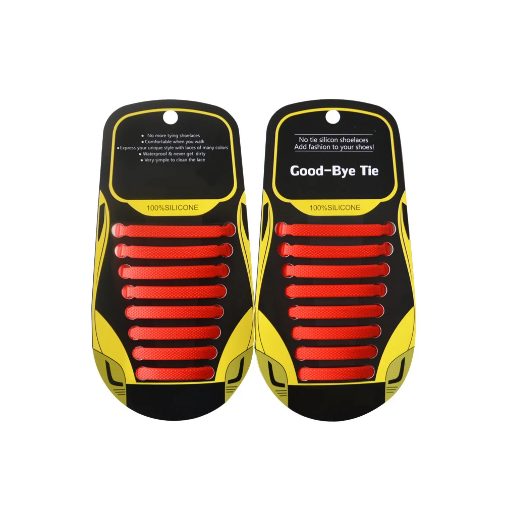 Silicone Elastic Shoelaces Special No Tie Shoelace Lacing Kids Adult Sneakers Quick Shoe Lace Creative Lazy Rubber Lace 16ps/Lot