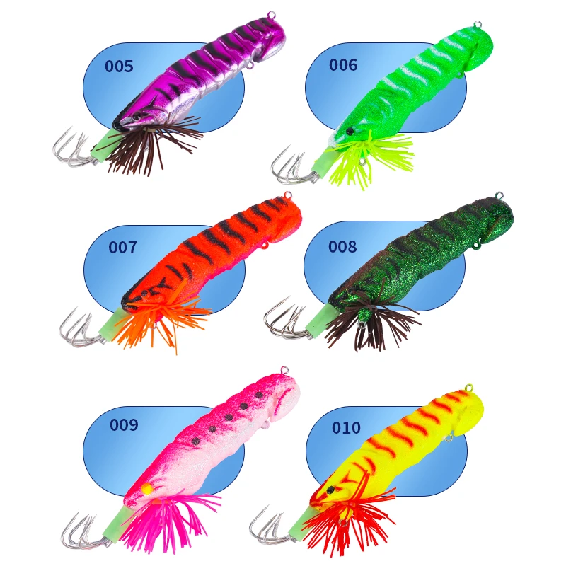 120 мм/20 г крючок для кальмара деревянные приманки креветки мягкие ног