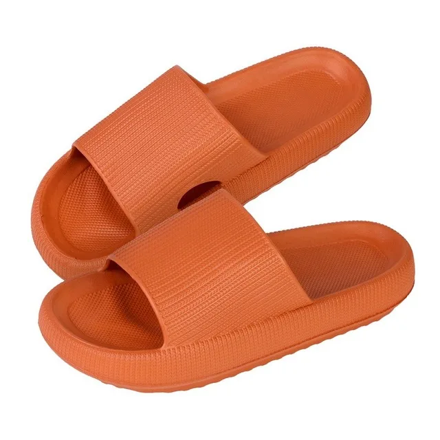 

Couple Beach Flip-flop Women's Solid Casual Bathroom Slippers Men Breathable Shoes Square Thick EVA Soft Anti-slip Silent Slides