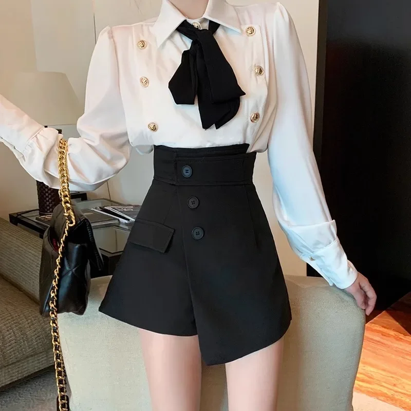 Новинка весны 2024 женские повседневные шорты больших размеров с высокой талией