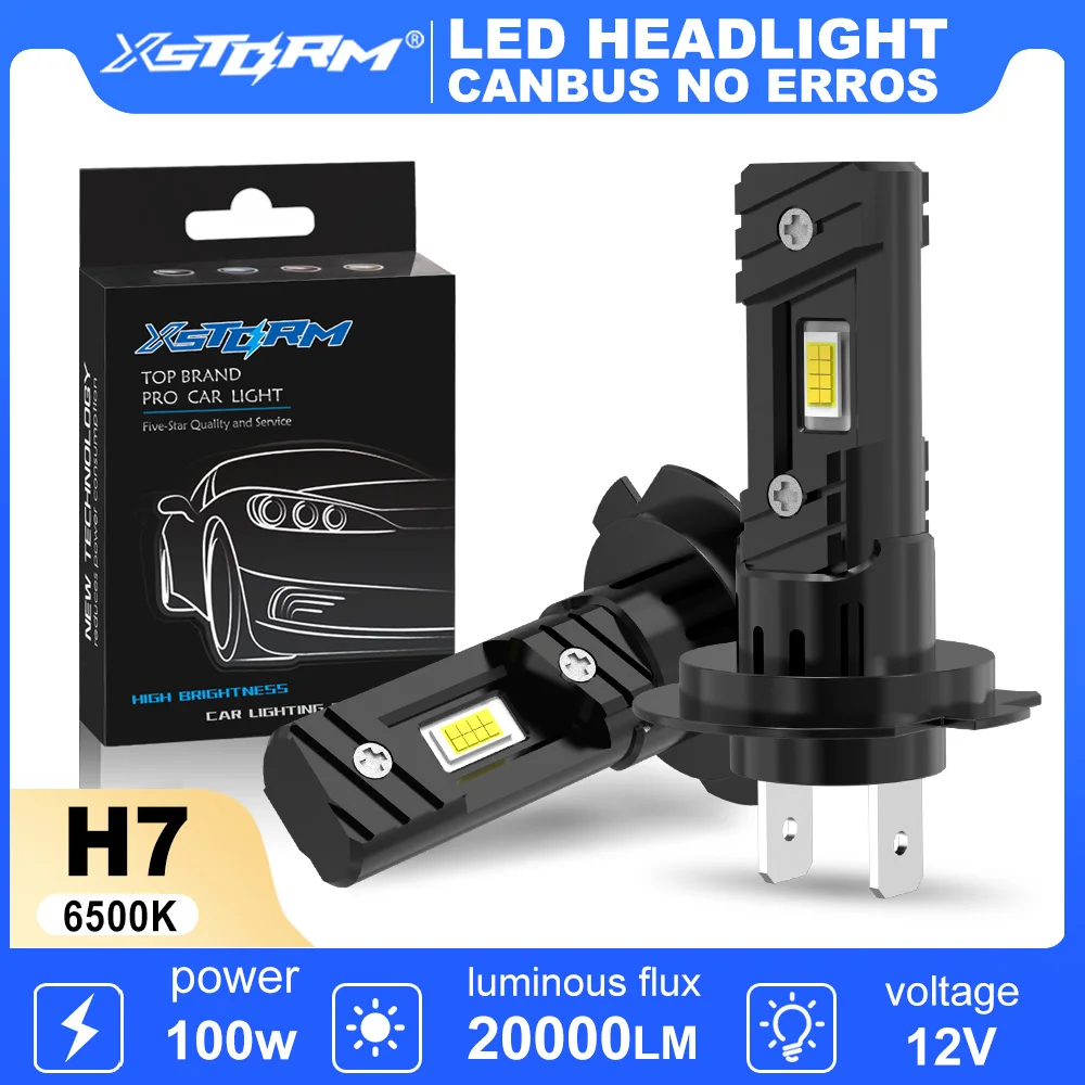 

XSTORM 2PCS H7 Светодиодная лампа для фар 100 Вт 20000LM CPS LED Canbus Автолампы 6500K Светодиодные фонари Лампа для автомобиля 12 В Грузовик Фара