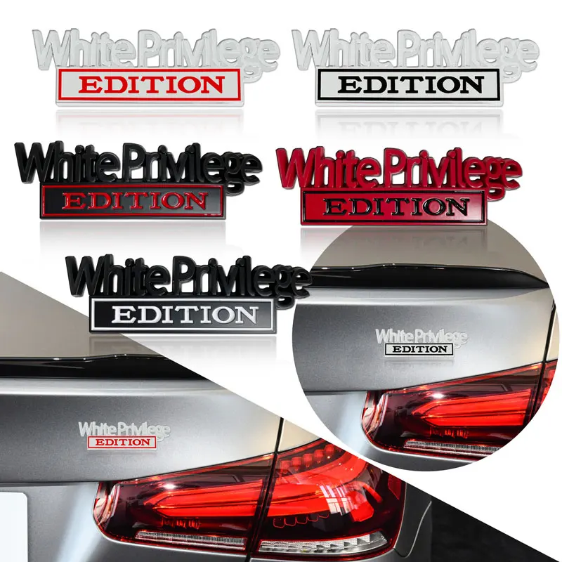 

3D металлический белый логотип привилегии Edition, боковой брызговик, Задняя эмблема, значок, декор для Chevrolet Silverado GMC Ford F150 F250 F350