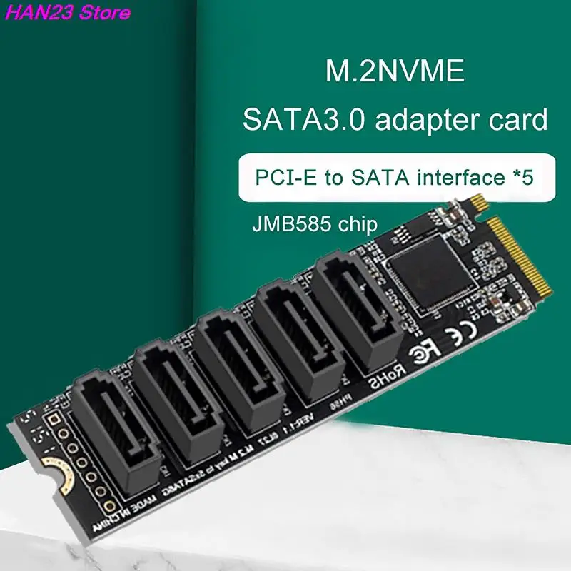 

M.2 NVME PCI-E PCIE X4 X8 X16 до 6 портов 3,0 SATA адаптер карты Riser III ASM1166 6 Гбит/с шасси сервер ПК расширение компьютера
