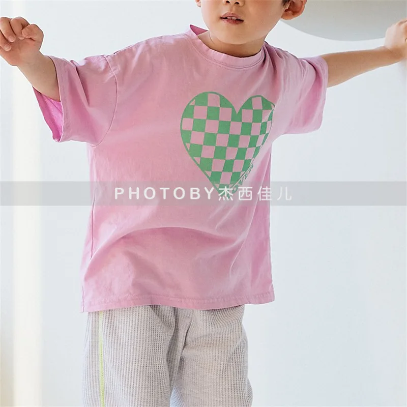 

Shirts Tees Tops short Sleeve O-neck Collar Pullover Solid Regular Cotton New Fashion Casual Simple Cute Summer Unisex Kids