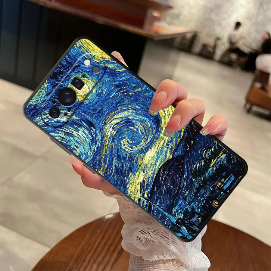 Черный мягкий чехол для телефона Google Pixel 10 9 Pro XL 8a 6a 7a 6 7 8 Pro 9a Art Painting Van Gogh (art.: 3920d30af5232) - 3920d30af5232