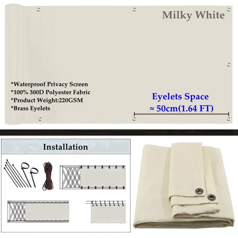 

Высококачественный молочный чехол для балкона, водонепроницаемый солнцезащитный экран, тканевый садовый чехол для забора, затеняющая ткан...